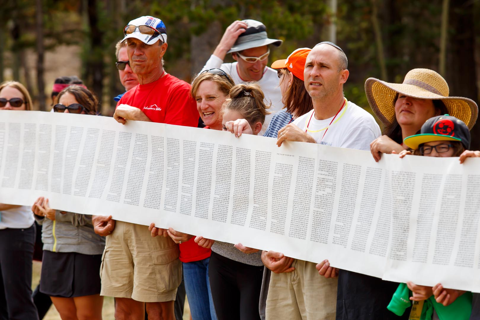 reading Torah outdoors with the Adventure Rabbi congregation
